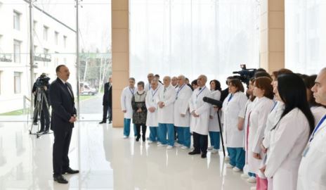 Президент посетил больницу в Мингечевире - ФОТО